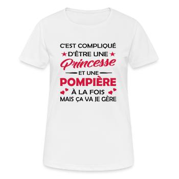 princesse et une pompière à la fois - humour femme - T-shirt respirant Femme - blanc - Devant - AI Model Female 172 dark (172cm)