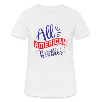 All American Brother - T-shirt respirant Femme - blanc - Devant - AI Model Female 172 dark (172cm)