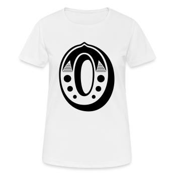 0 - Zahl - Nummer - Frauen T-Shirt atmungsaktiv - Weiß - Vorne - AI Model Female 172 dark (172cm)