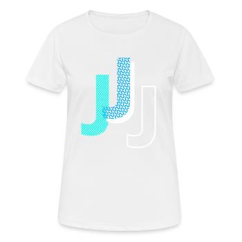 J - Frauen T-Shirt atmungsaktiv - Weiß - Vorne - AI Model Female 172 dark (172cm)