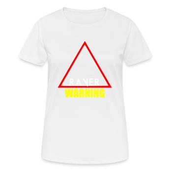 warning raver - Women's Breathable T-Shirt - white - Front - AI Model Female 172 dark (172cm)