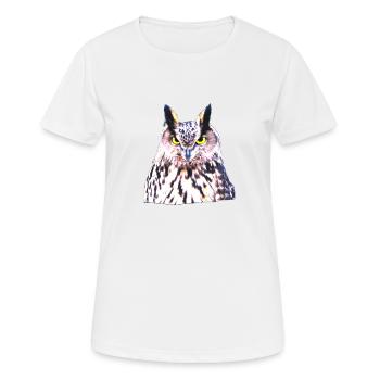 wild eagle owl, owl, owl, forest, animal - Women's Breathable T-Shirt - white - Front - AI Model Female 172 dark (172cm)