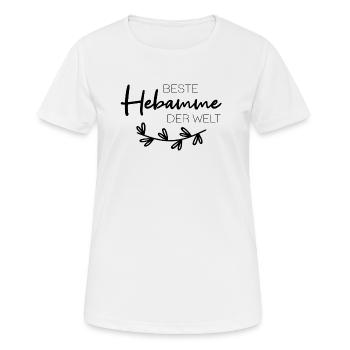 Beste Hebamme der Welt - Frauen T-Shirt atmungsaktiv - Weiß - Vorne - AI Model Female 172 dark (172cm)