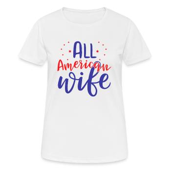 Épouse américaine - T-shirt respirant Femme - blanc - Devant - AI Model Female 172 dark (172cm)