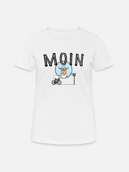 moin Radsport imma lächeln - Frauen T-Shirt atmungsaktiv - Weiß