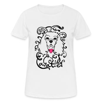 Cavalier King Charles Spaniel ornamental - Frauen T-Shirt atmungsaktiv - Weiß - Vorne - AI Model Female 172 dark (172cm)