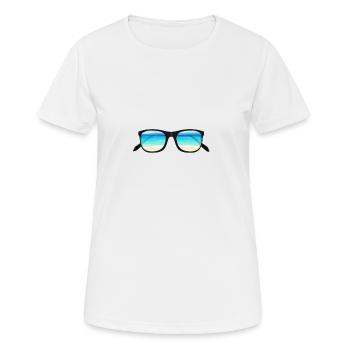 Glasses with sea view design - Women's Breathable T-Shirt - white - Front - AI Model Female 172 dark (172cm)