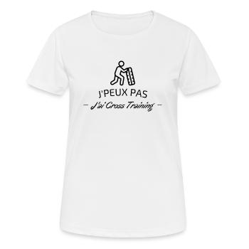 Je peux pas J'ai Cross Training - T-shirt respirant Femme - blanc - Devant - AI Model Female 172 dark (172cm)