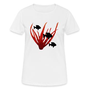 Fisch und KOralle - Frauen T-Shirt atmungsaktiv - Weiß - Vorne - AI Model Female 172 dark (172cm)