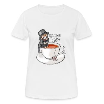 tea time like a Sir with Earl Grey (text) - Women's Breathable T-Shirt - white - Front - AI Model Female 172 dark (172cm)