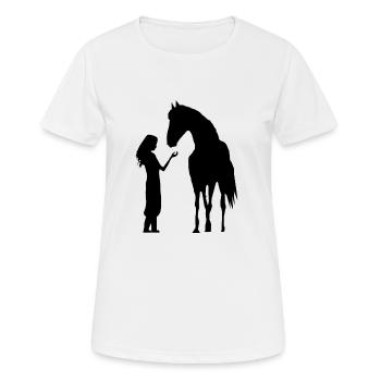 Cheval poney licorne cheval fille - T-shirt respirant Femme - blanc - Devant - AI Model Female 172 dark (172cm)