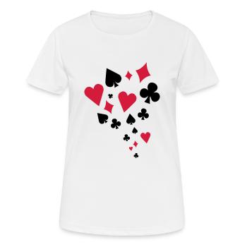Poker - Frauen T-Shirt atmungsaktiv - Weiß - Vorne - AI Model Female 172 dark (172cm)