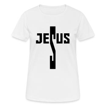 jesus - T-shirt respirant Femme - blanc - Devant - AI Model Female 172 dark (172cm)