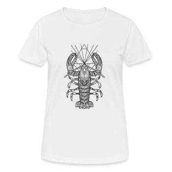 Geometric Lobster - Frauen T-Shirt atmungsaktiv - Weiß - Vorne - AI Model Female 172 dark (172cm)