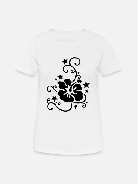 Blume & Sterne 02 - Frauen T-Shirt atmungsaktiv - Weiß