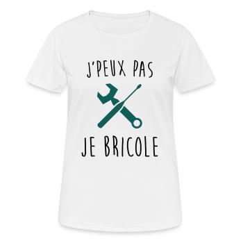 j'peux pas je bricole - T-shirt respirant Femme - blanc - Devant - AI Model Female 172 dark (172cm)