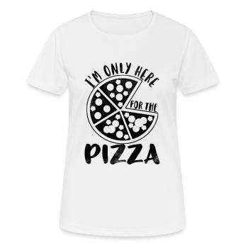 Je suis seulement ici pour la pizza - T-shirt respirant Femme - blanc - Devant - AI Model Female 172 dark (172cm)