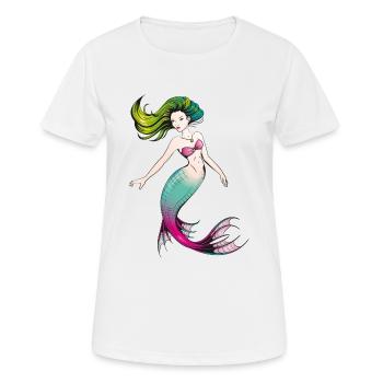 Mermaid - Women's Breathable T-Shirt - white - Front - AI Model Female 172 dark (172cm)