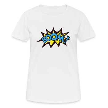 Boom! - Frauen T-Shirt atmungsaktiv - Weiß - Vorne - AI Model Female 172 dark (172cm)