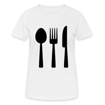 Couverts de table - T-shirt respirant Femme - blanc - Devant - AI Model Female 172 dark (172cm)