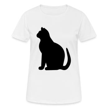 schwarze Katze - Frauen T-Shirt atmungsaktiv - Weiß - Vorne - AI Model Female 172 dark (172cm)