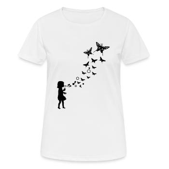 Bubble papillon - T-shirt respirant Femme - blanc - Devant - AI Model Female 172 dark (172cm)
