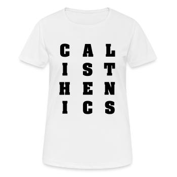 Calisthenics BIG Letters - Women's Breathable T-Shirt - white - Front - AI Model Female 172 dark (172cm)