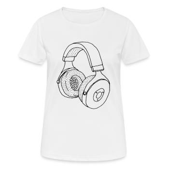 headphone - Women's Breathable T-Shirt - white - Front - AI Model Female 172 dark (172cm)