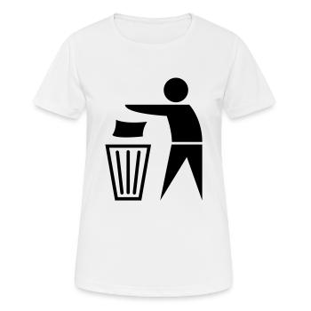garbage_can - Frauen T-Shirt atmungsaktiv - Weiß - Vorne - AI Model Female 172 dark (172cm)