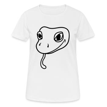 tête de gecko lézard reptile de serpent réel - T-shirt respirant Femme - blanc - Devant - AI Model Female 172 dark (172cm)