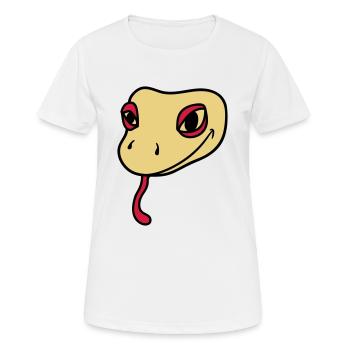 tête de gecko lézard reptile de serpent réel - T-shirt respirant Femme - blanc - Devant - AI Model Female 172 dark (172cm)