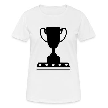 pokal_wu1 - Frauen T-Shirt atmungsaktiv - Weiß - Vorne - AI Model Female 172 dark (172cm)
