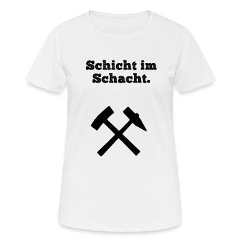 Glückauf Bergwerk Steiger Gruß Bergmann Zeche Pott - Frauen T-Shirt atmungsaktiv - Weiß - Vorne - AI Model Female 172 dark (172cm)