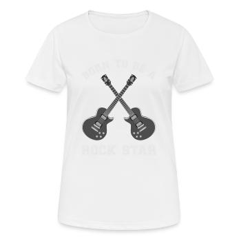 Born To Be A Star Guitar Rock - T-shirt respirant Femme - blanc - Devant - AI Model Female 172 dark (172cm)