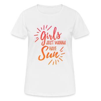 Les filles veulent juste avoir le soleil - T-shirt respirant Femme - blanc - Devant - AI Model Female 172 dark (172cm)