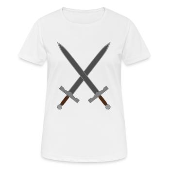 gekreuzte Schwerter - Frauen T-Shirt atmungsaktiv - Weiß - Vorne - AI Model Female 172 dark (172cm)