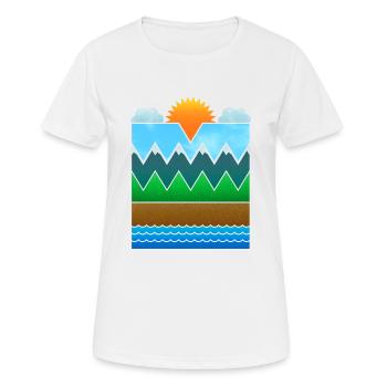 Landschaft (minimal) - Frauen T-Shirt atmungsaktiv - Weiß - Vorne - AI Model Female 172 dark (172cm)