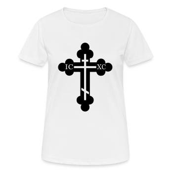 cross religion orthodox symbol - Women's Breathable T-Shirt - white - Front - AI Model Female 172 dark (172cm)
