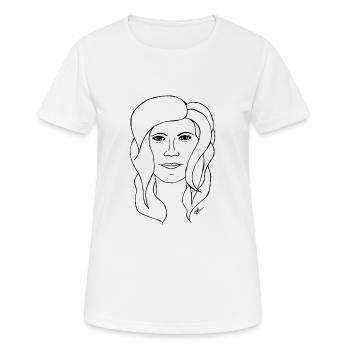 PORTRAIT - Frauen T-Shirt atmungsaktiv - Weiß - Vorne - AI Model Female 172 dark (172cm)
