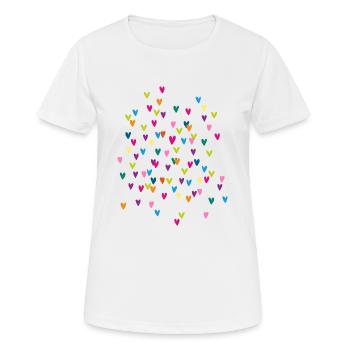 Happy Heart Color Mixed Confetti - Women's Breathable T-Shirt - white - Front - AI Model Female 172 dark (172cm)