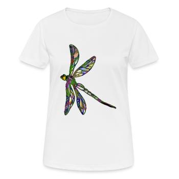 Libelle - Frauen T-Shirt atmungsaktiv - Weiß - Vorne - AI Model Female 172 dark (172cm)