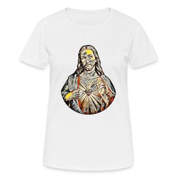 Jésus Christ * Jésus-Christ * Noël fissures - T-shirt respirant Femme - blanc - Devant - AI Model Female 172 dark (172cm)