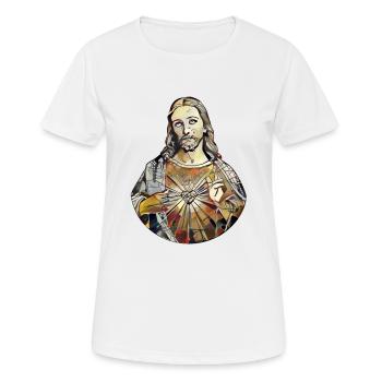 Kandinski Jésus Christ Jésus-Christ * Art de Jésus - T-shirt respirant Femme - blanc - Devant - AI Model Female 172 dark (172cm)