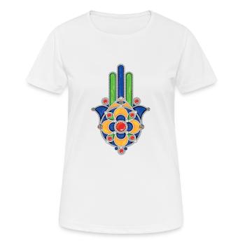 khamssa kabyle schmuck - Frauen T-Shirt atmungsaktiv - Weiß - Vorne - AI Model Female 172 dark (172cm)