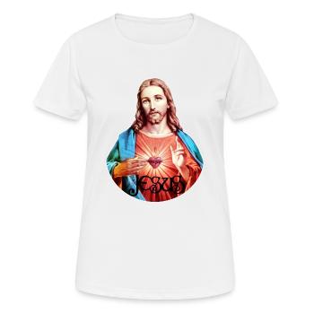 Jésus-Christ Jésus-Christ - T-shirt respirant Femme - blanc - Devant - AI Model Female 172 dark (172cm)