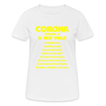 Corona-A New Virus-Satire-Version 1 - Frauen T-Shirt atmungsaktiv - Weiß - Vorne - AI Model Female 172 dark (172cm)