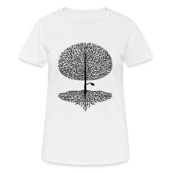 Laubbaum Krone Äste Wald Eichen Buchen Natur Klima - Frauen T-Shirt atmungsaktiv - Weiß - Vorne - AI Model Female 172 dark (172cm)