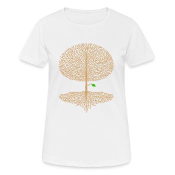 Laubbaum Krone Wald Eiche Buche Natur Ast Hoffnung - Frauen T-Shirt atmungsaktiv - Weiß - Vorne - AI Model Female 172 dark (172cm)