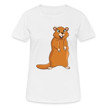 Murmeltier - Frauen T-Shirt atmungsaktiv - Weiß - Vorne - AI Model Female 172 dark (172cm)