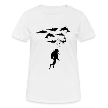 Diving Dive Dive - Women's Breathable T-Shirt - white - Front - AI Model Female 172 dark (172cm)